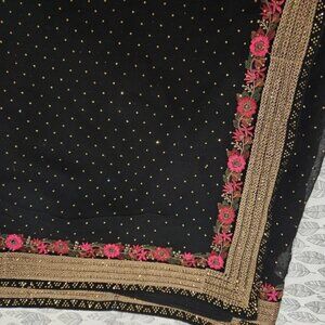 Black Georgette Saree NEGOTIABLE